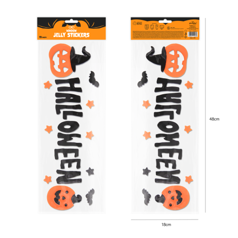 Fekete felirat Halloween – zselés ablakmatricák 17x42 cm Fekete felirat Halloween – zselés ablakmatricák 17x42 cm