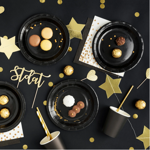 Črn papirnat lonček 220 ml, set 6 kosov