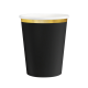 Fekete papírpohár Classic Gold 220 ml arany csíkkal – 6 db-os készlet