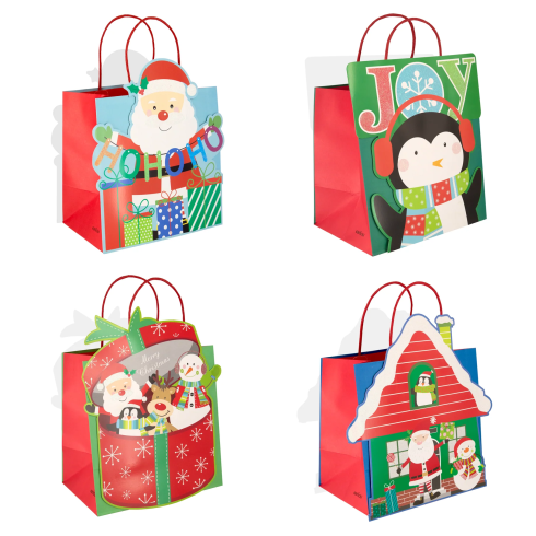 Ajándéktáska karácsonyi ajándékokra – Mikulás, 23,5 cm