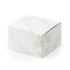 Cutiuțe cadou albe cu crenguțe aurii 6×3,5×5,5 cm – 10 buc.