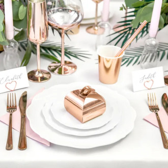 Ajándékdobozok rozéarany, 6×6×5,5 cm – 10 db/csomag