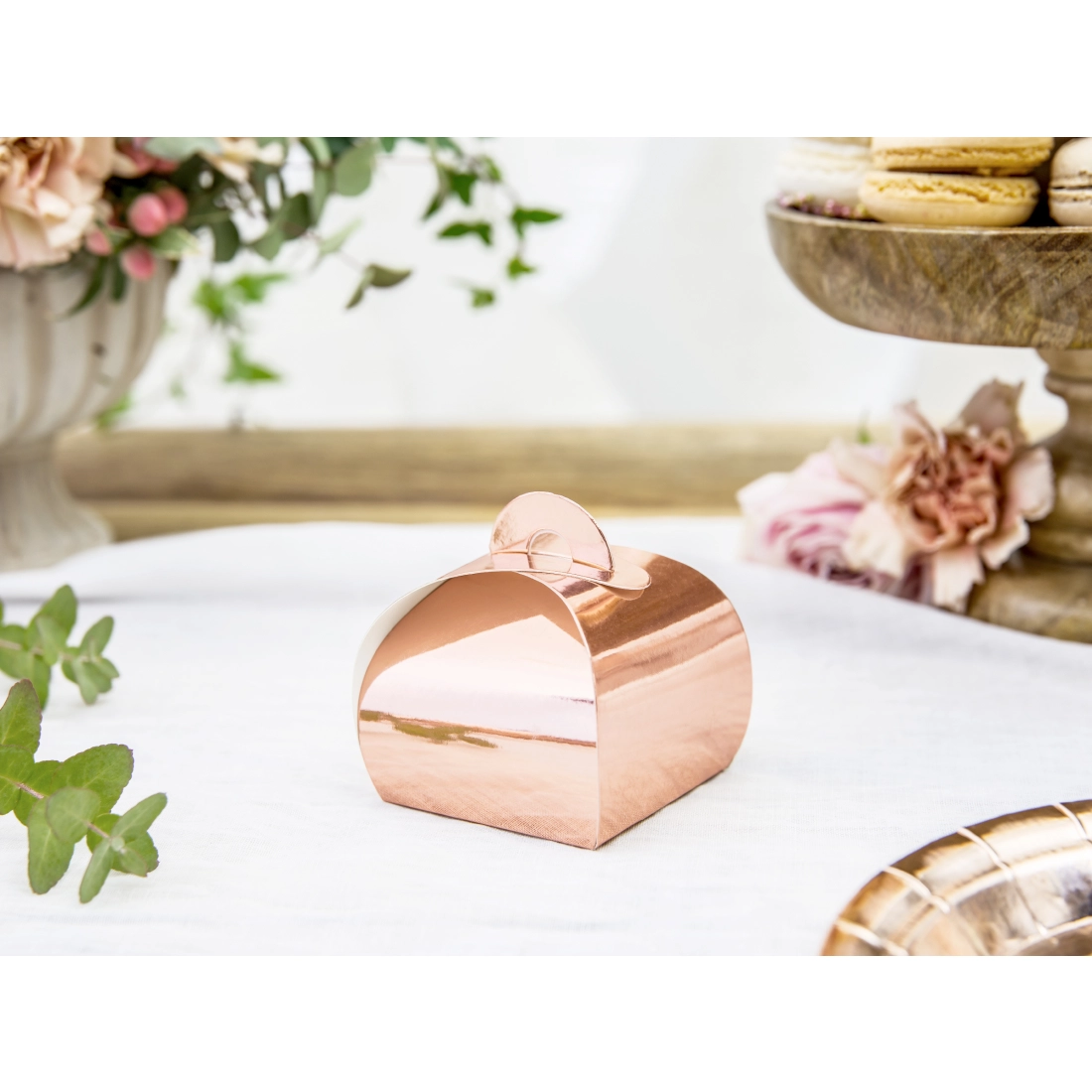 Ajándékdobozok rozéarany, 6×6×5,5 cm – 10 db/csomag