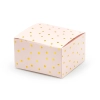 Cutii cadou roz deschis cu buline aurii 6 x 3,5 x 5,5 cm – 10 buc.