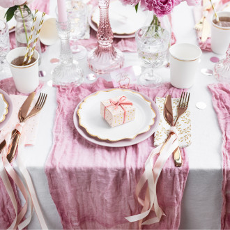 Darilne škatlice svetlo rožnate z zlatimi pikami 6 × 3,5 × 5,5 cm – 10 kosov