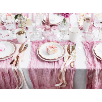 Darilne škatlice svetlo rožnate z zlatimi pikami 6 × 3,5 × 5,5 cm – 10 kosov