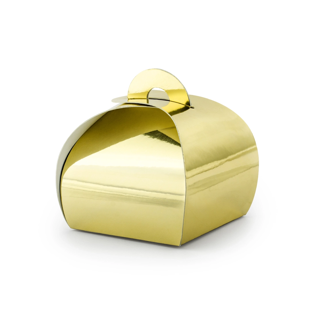 Cutii cadou aurii din hârtie lucioasă 6x6x5,5 cm – 10 buc.