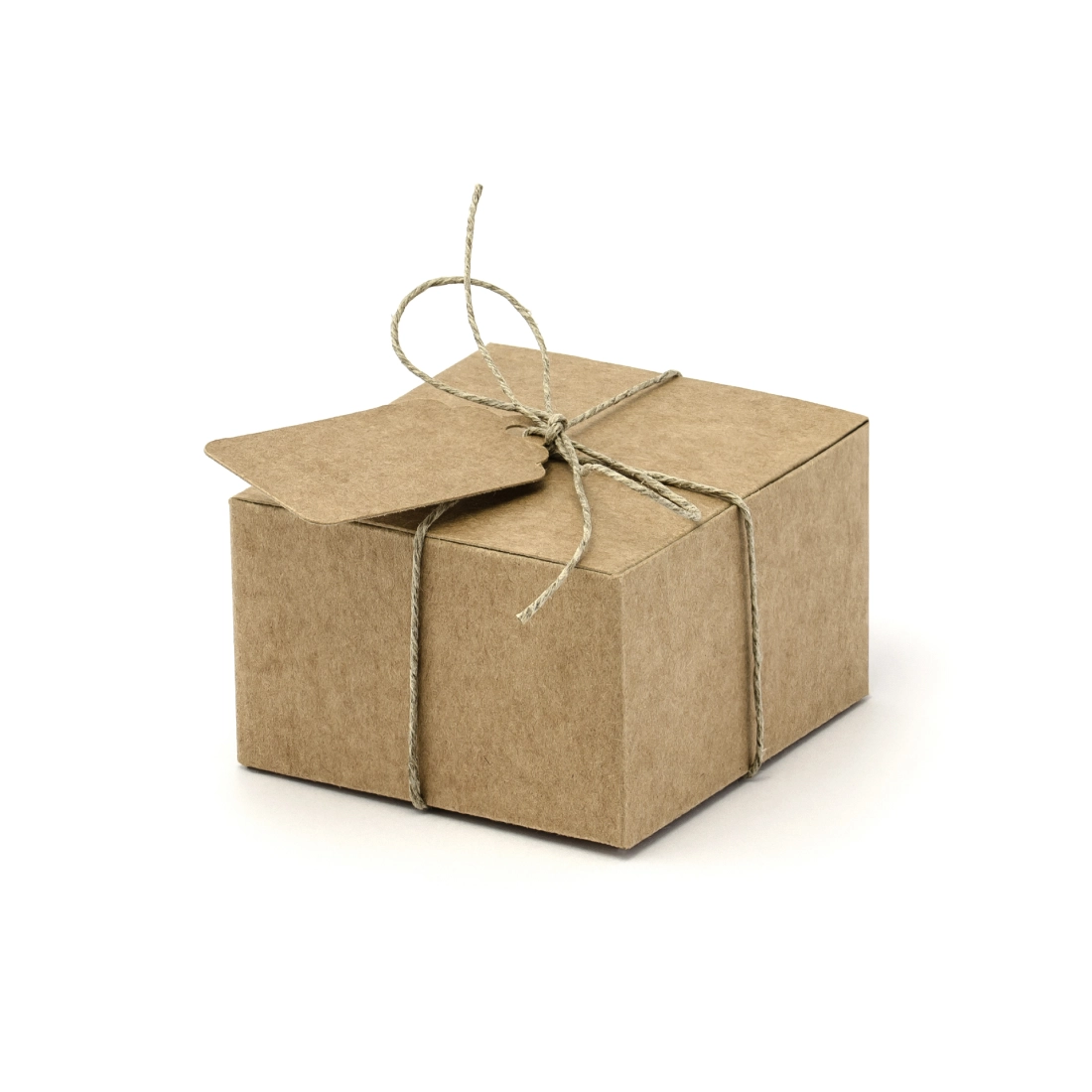 Cutii cadou din kraft cu etichete și sfoară, 10 buc., 6 x 5,5 x 3,5 cm