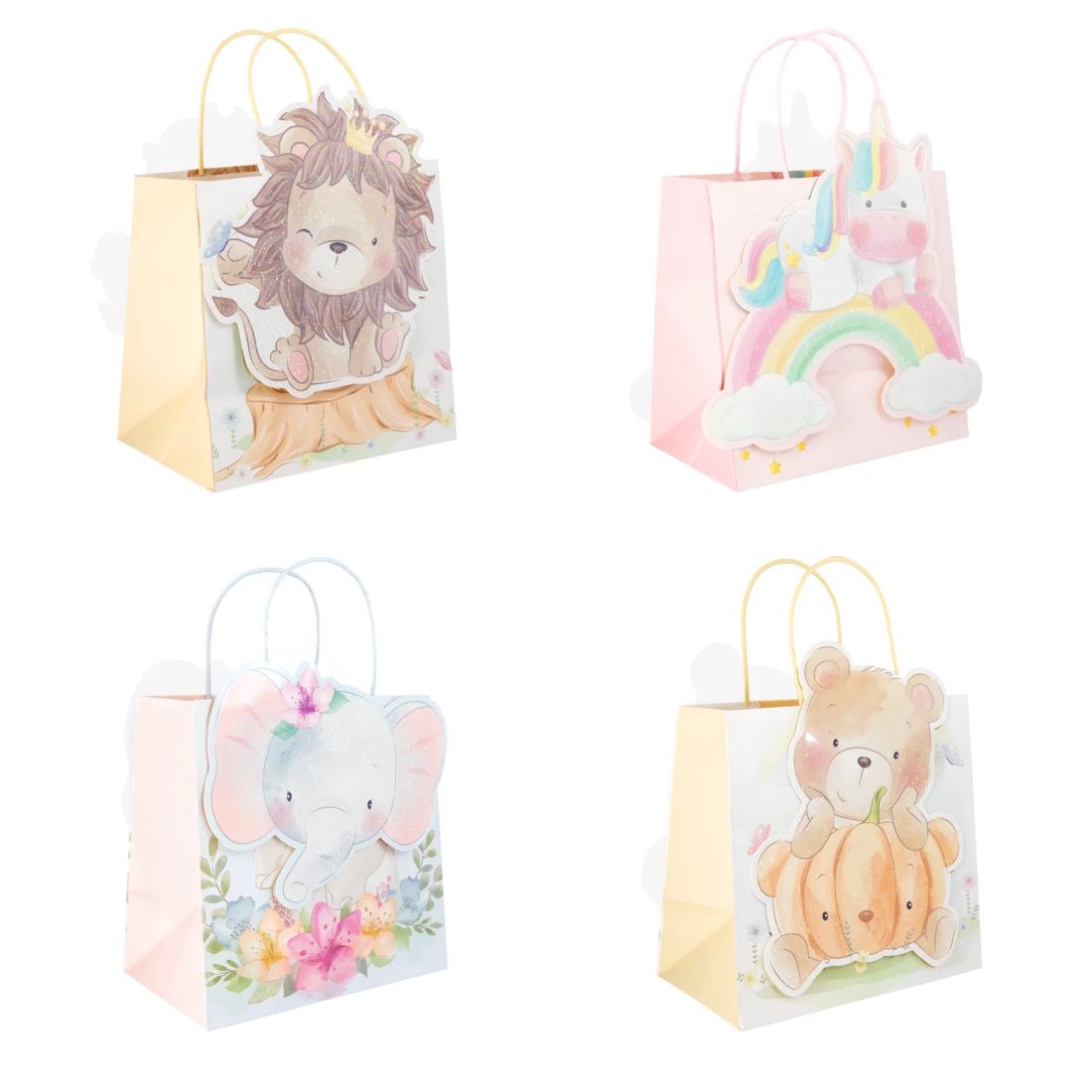 Pungi cadou Animăluțe de basm, set 4 buc.