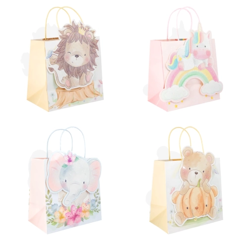 Pungi cadou Animăluțe de basm, set 4 buc.