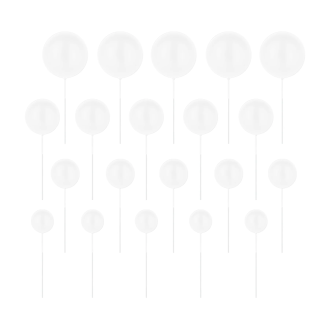 Dekorativni zapički za torto – bele mat kroglice, komplet 20 kosov