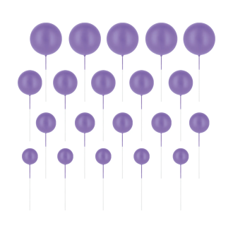 Dekorativni zapički za torto – mat vijolične kroglice, set 20 kosov