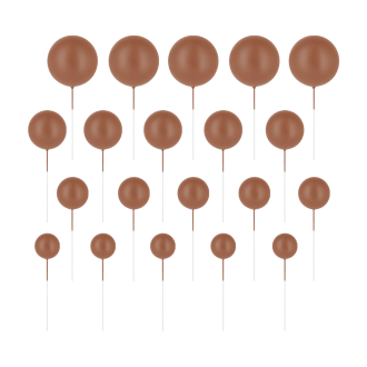 Dekorativni topperi za tortu – mat smeđe kugle, set od 20 komada