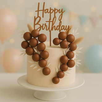 Dekorativni topperi za tortu – mat smeđe kugle, set od 20 komada