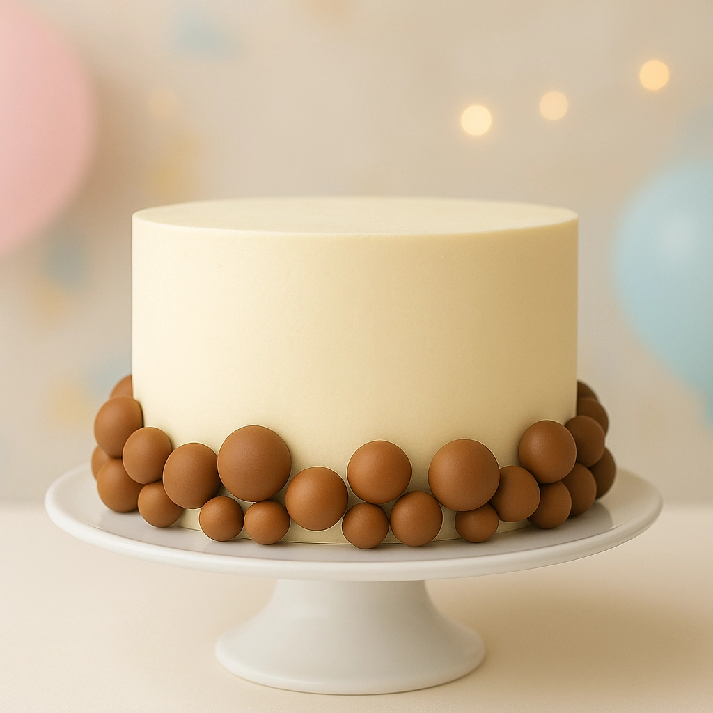 Bețe decorative pentru tort – bile maro mate, set 20 bucăți