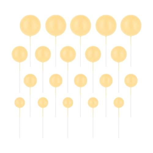 Figurine decorative pentru tort – bile mate culoare miere, set 20 bucăți