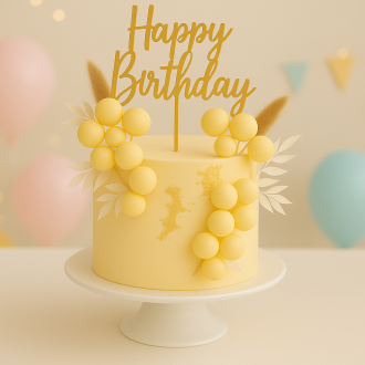 Dekorativni cake topperi – mat kuglice u medenoj boji, set od 20 komada