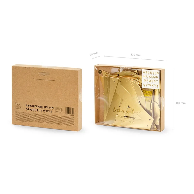 Set decorativ de litere pentru banner, auriu, 63 piese, 14 cm