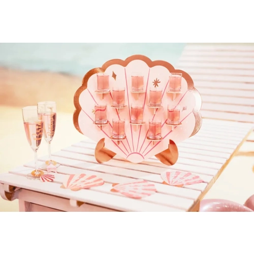 Perete decorativ pentru pahare, 43x38 cm, roz