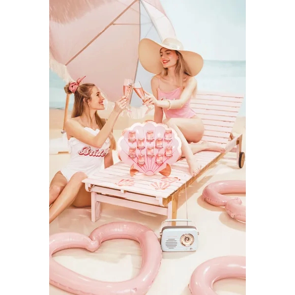 Dekoratív pohártartó fal, 43x38 cm, rózsaszín