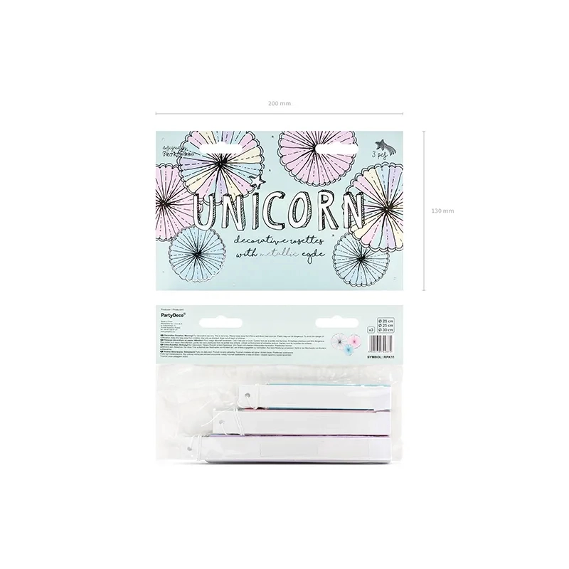 Dekoratív színes rozetták, 3 db