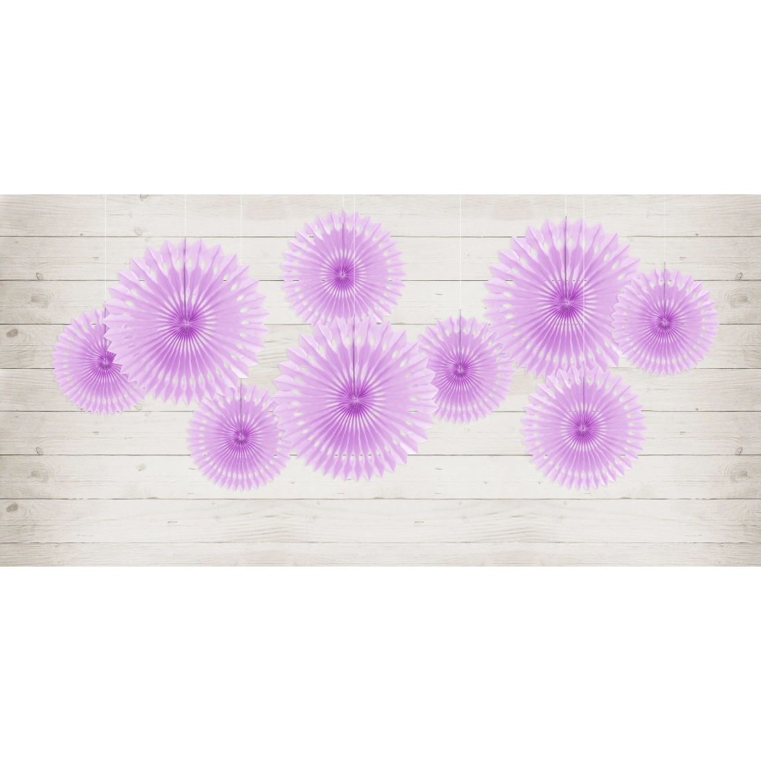 Dekoratív lila papírrozetta, 3 db