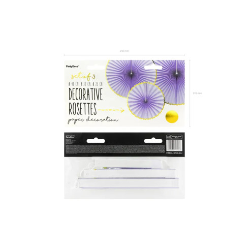 Dekorativne rozetke – vijolične, 3 kosi