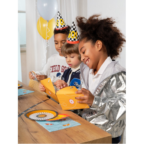 Otroška vabila v obliki avtomobila, mešane barve, 18,8 × 8,4 cm, 6 kosov z ovojnicami