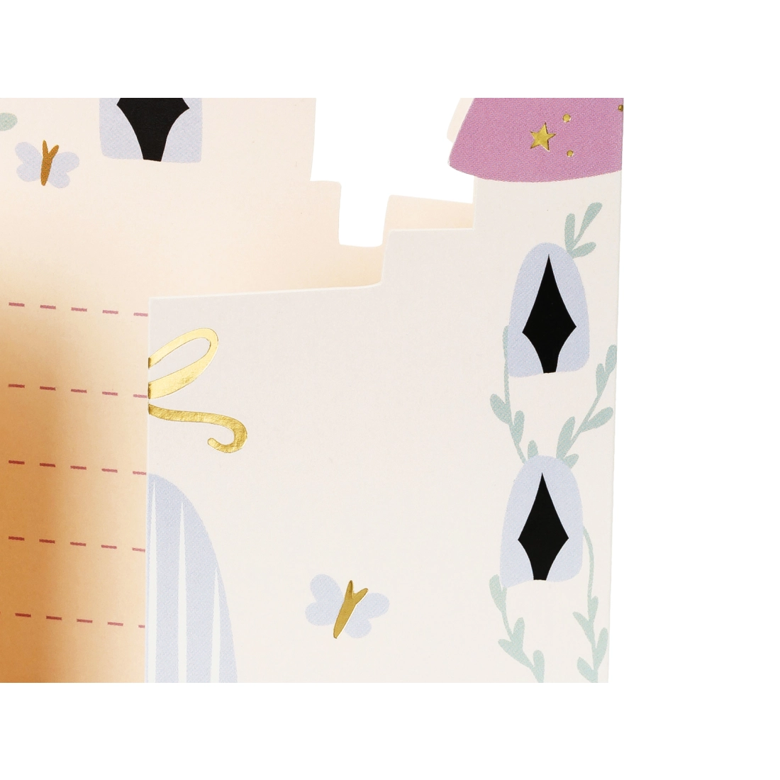 Invitații pentru copii Castel roz, 12,5x15,5 cm, 6 bucăți cu plicuri