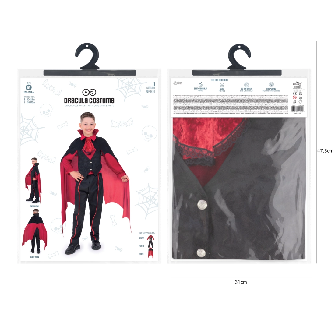 Gyerek Drakula vámpír jelmez, M méret