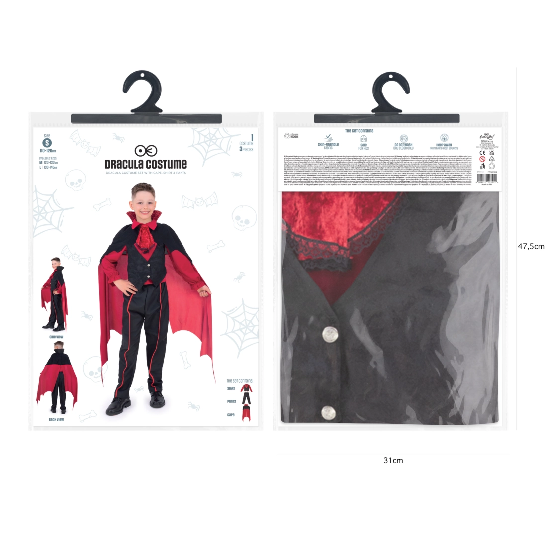 Costum de vampir pentru copii Dracula, mărimea S