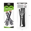 Mănuși lungi schelet – alb-negru