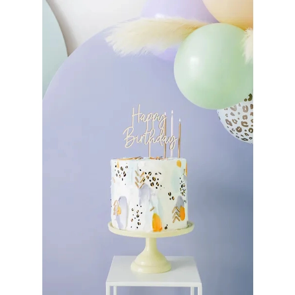 Fa tortadísz – Happy Birthday, 16,5 cm