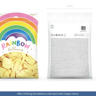 Mavrični baloni 30 cm – kovinsko kremni – 100 kosov