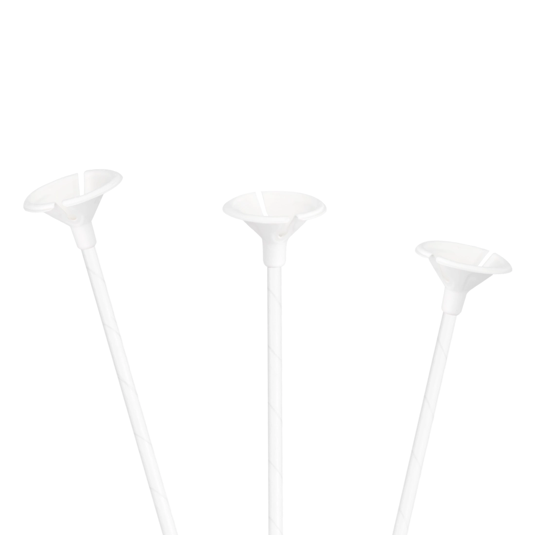 ECO bețe din hârtie pentru baloane cu închidere, albe, 10 buc.