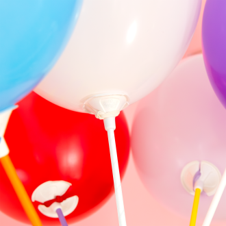 EKO papirnate paličke za balone z belimi zapirali, 10 kosov