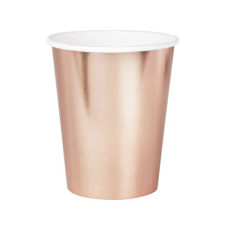 Elegantni papirnati kozarci 220 ml rose gold, 6 kosov