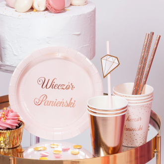 Elegantni papirnati kozarci 220 ml rose gold, 6 kosov