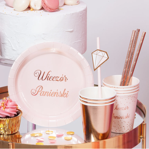 Elegáns papírpoharak 220 ml, rose gold, 6 db Elegáns papírpoharak 220 ml, rose gold, 6 db