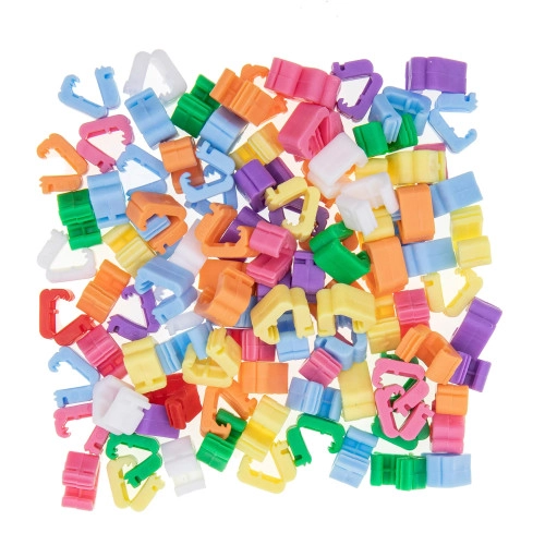 Színes lufikapcsok, lufizárak, színmix, 100 db