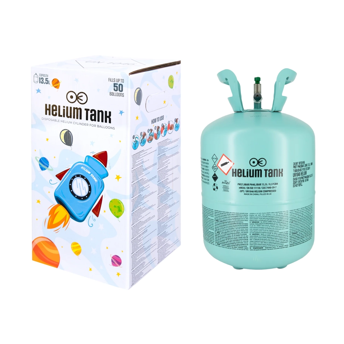 Butelie cu heliu, 50 baloane – heliu pentru umflarea baloanelor