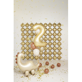 Fóliová balónová stena (pozadie), okrúhla, zlatá/strieborná, rozmery 78x107 cm