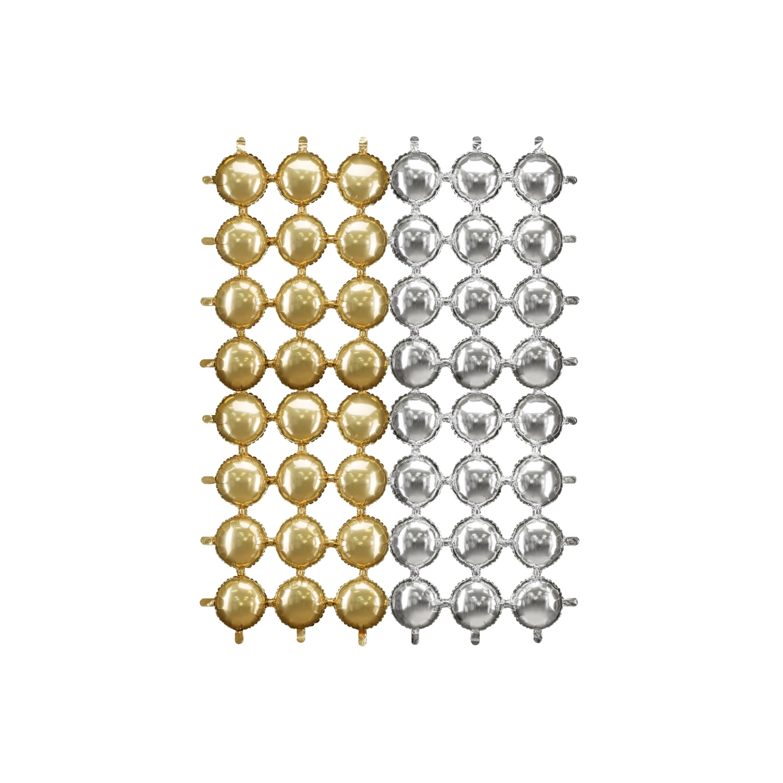 Perete din baloane din folie (fundal), rotund, auriu/argintiu, 78x107 cm