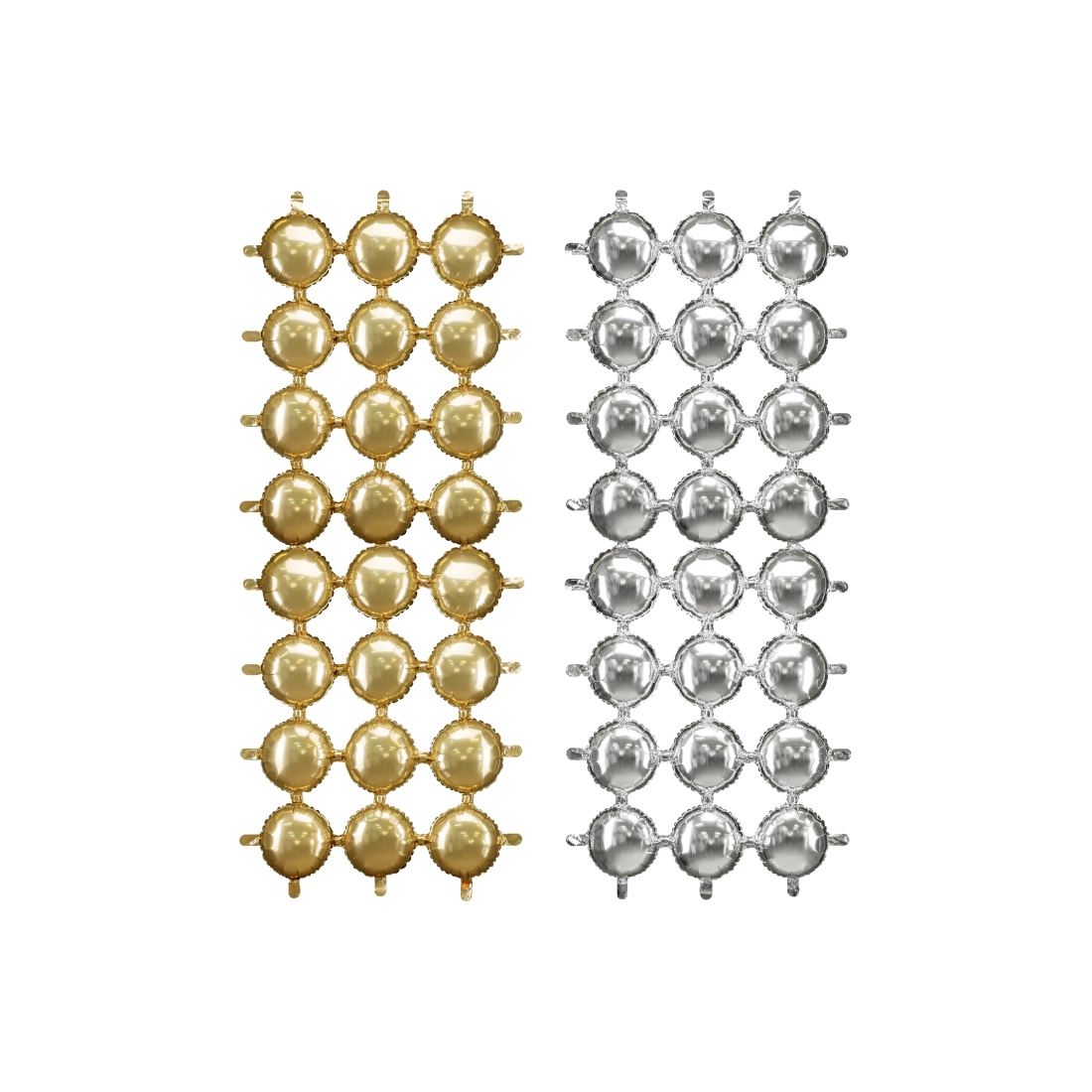 Perete din baloane din folie (fundal), rotund, auriu/argintiu, 78x107 cm