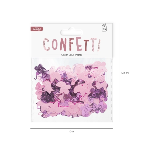 Confetti din folie 15 g - cărucioare roz