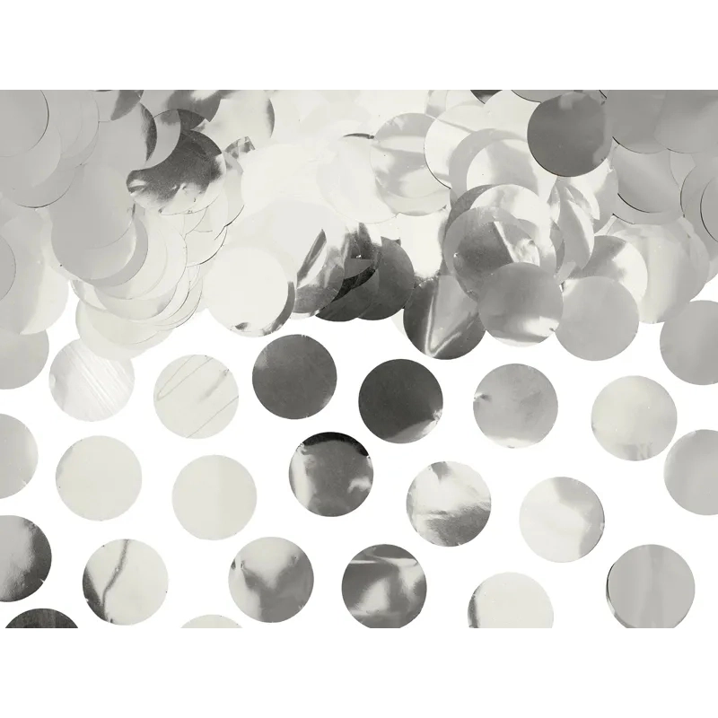 Confetti din folie 15 g, cercuri argintii