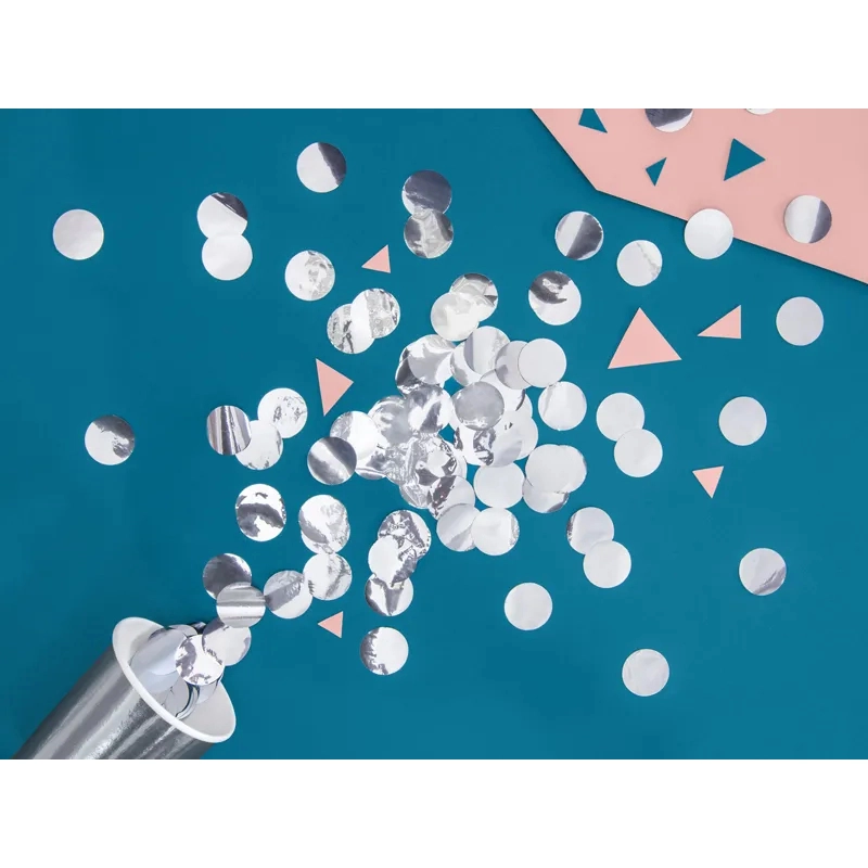 Confetti din folie 15 g, cercuri argintii