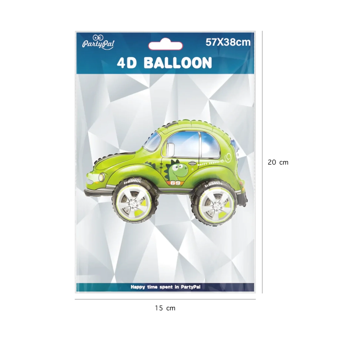 Balon folie 4D VW Beetle – verde 57x38 cm