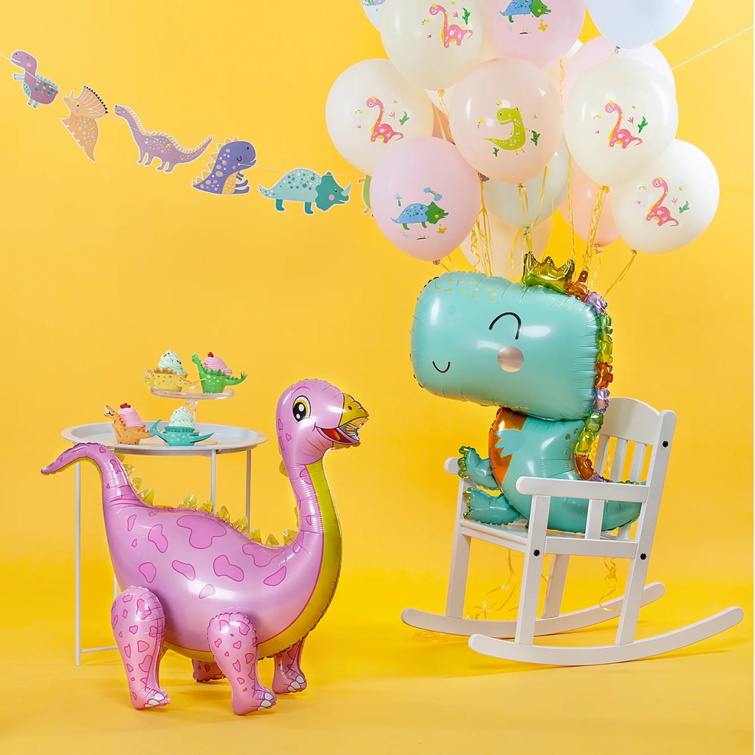 Balon din folie Ankylosaurus galben 73x36 cm