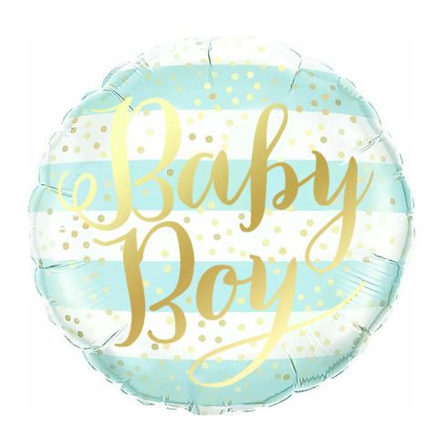Fólia lufi Baby Boy arany felirattal, 45 cm Fólia lufi Baby Boy arany felirattal, 45 cm